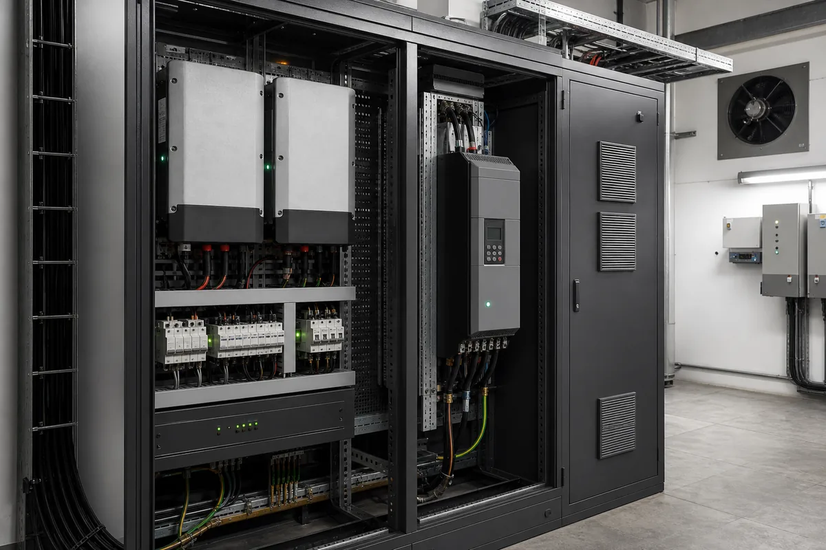 Elektrik odasında kurulu invertör ve motor sürücü panosu